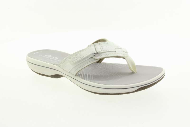 CLARKS Dámské textilní žabky bílé