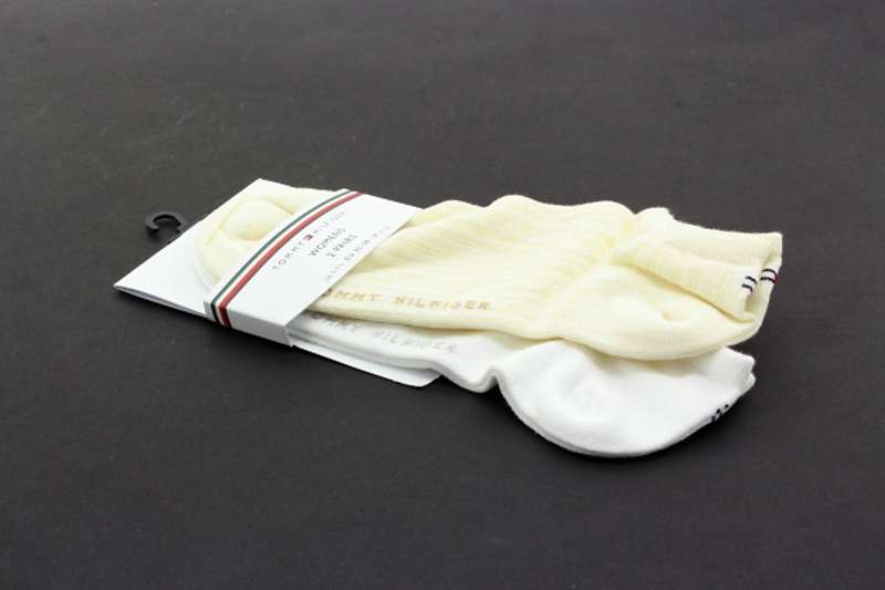 TOMMY HILFIGER Dámské kotníkové žluté, bílé ponožky 2 páry