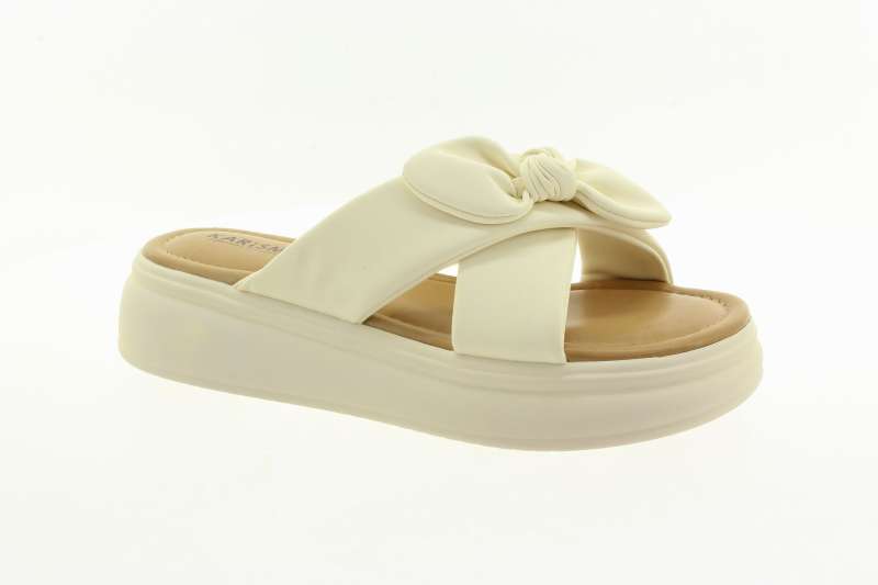 EPICA Dámské kožené krémové pantofle