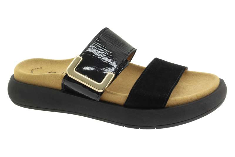 GABOR Dámské kožené černé pantofle