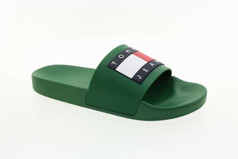 TOMMY JEANS Pánské zelené pantofle