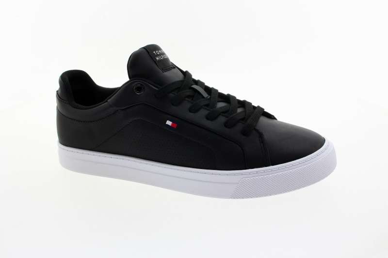 TOMMY HILFIGER Pánské černé kožené tenisky