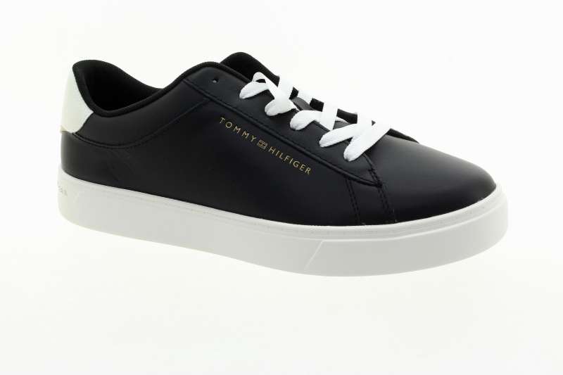 TOMMY HILFIGER Dámské černé kožené tenisky