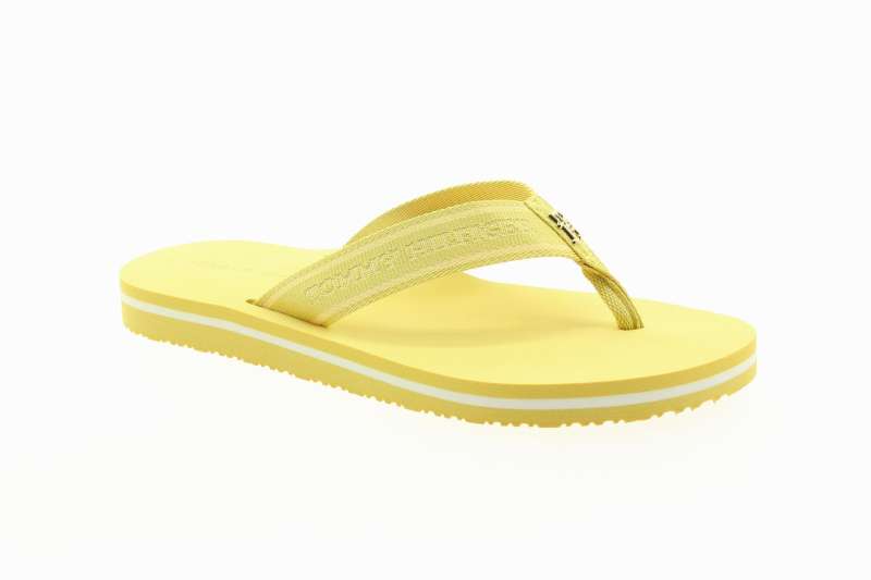 TOMMY HILFIGER Dámské žluté textilní žabky