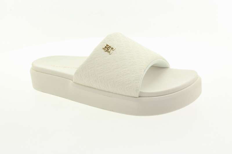 TOMMY HILFIGER Dámské bílé pantofle na platformě