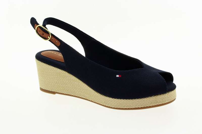 TOMMY HILFIGER Dámské modré sandálky na klínu