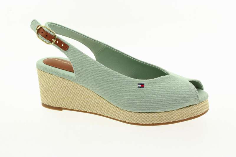 TOMMY HILFIGER Dámské textilní sandály na klínku