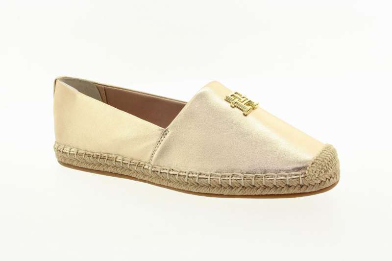 TOMMY HILFIGER Dámské zlaté kožené espadrilky