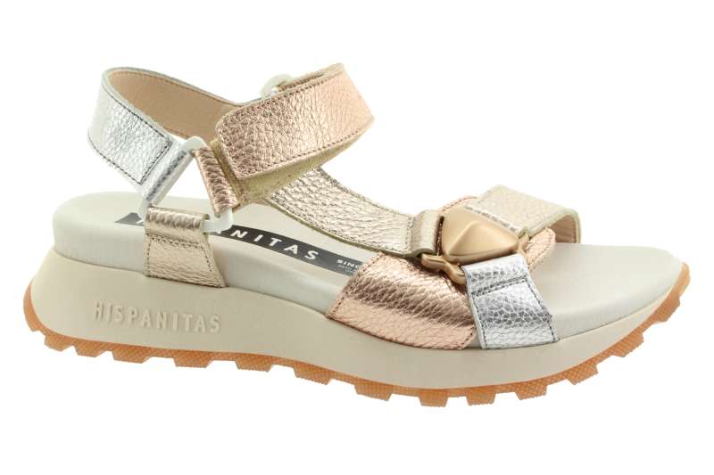 HISPANITAS Dámské kožené stříbrné sandály