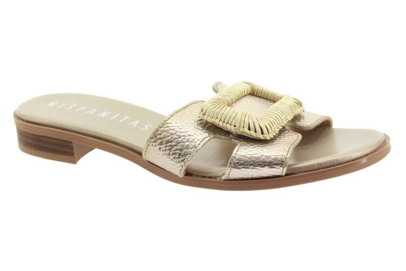 HISPANITAS Dámské kožené platinové pantofle