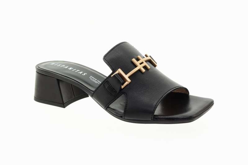 HISPANITAS Dámské kožené černé pantofle