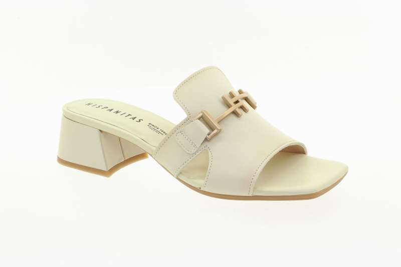 HISPANITAS Dámské krémové kožené pantofle