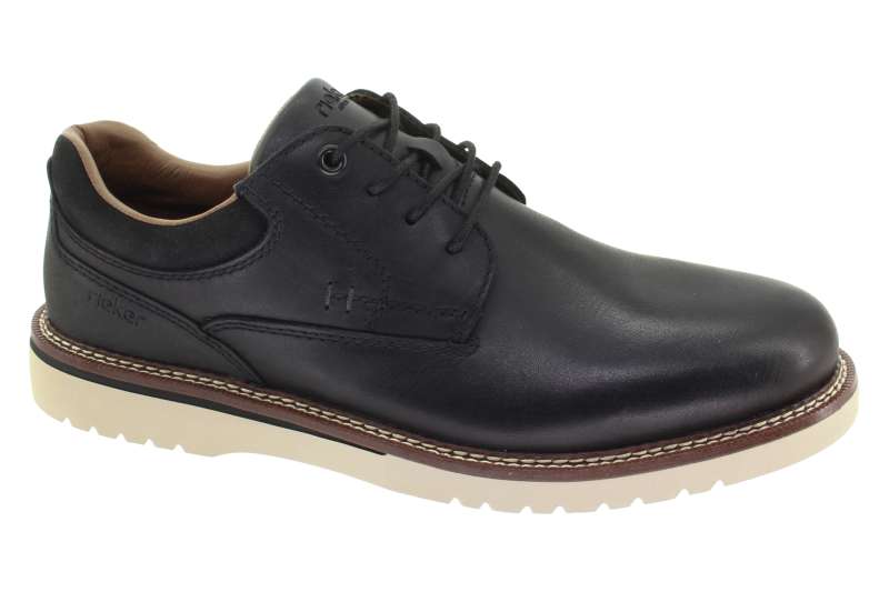 RIEKER Pánské hnědé kožené polobotky