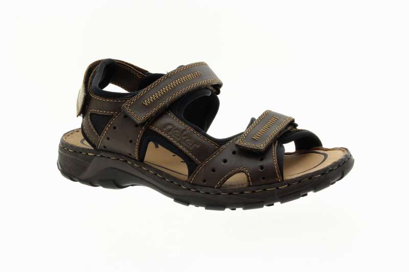 RIEKER Pánské kožené hnědé sandály