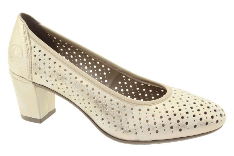 RIEKER Dámské béžové kožené lodičky