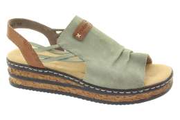RIEKER Dámské mintové sandály na klínku