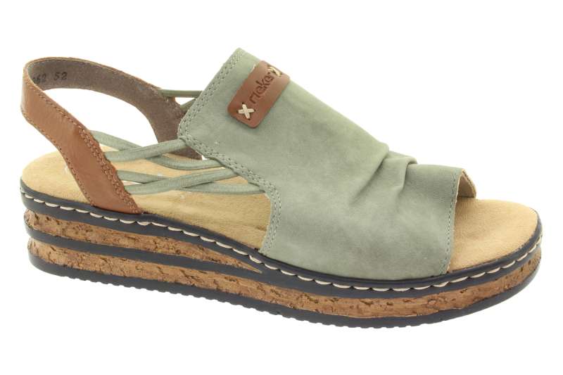 RIEKER Dámské zelené sandály