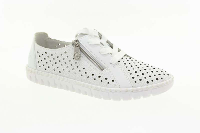 RIEKER Dámské kožené bílé polobotky