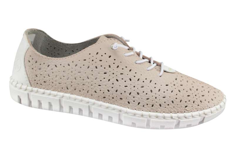 RIEKER Dámské kožené pudrové polobotky