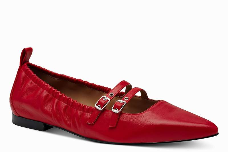 TAMARIS NEWD Dámské červené kožené baleríny
