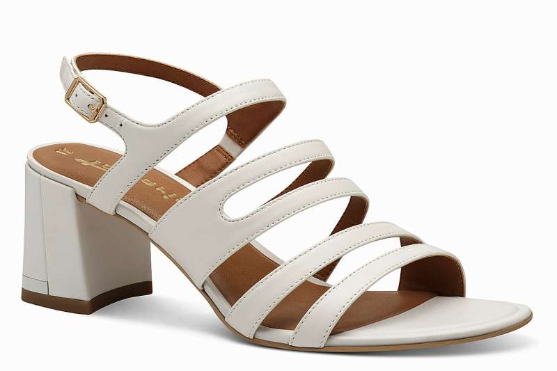 TAMARIS Damské bílé kožené sandály