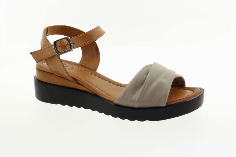 YO BY SHOEMAKER Dámské kožené béžovo koňakové sandály