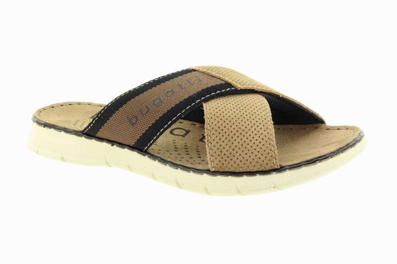 BUGATTI Pánské béžové pantofle