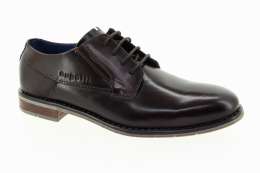 BUGATTI Pánské tm.hnědé kožené polobotky