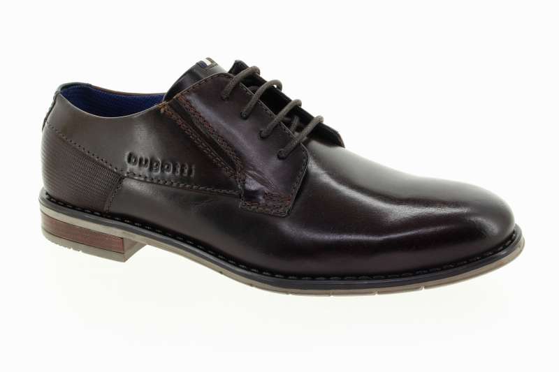 BUGATTI Pánské tm.hnědé kožené polobotky