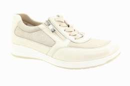 CAPRICE Dámské krémové kožené tenisky na klínu