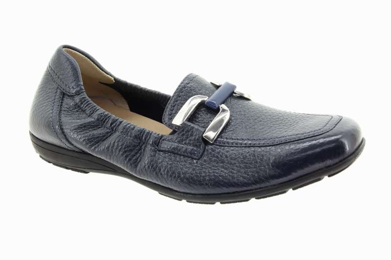 CAPRICE Dámské modré kožené mokasíny