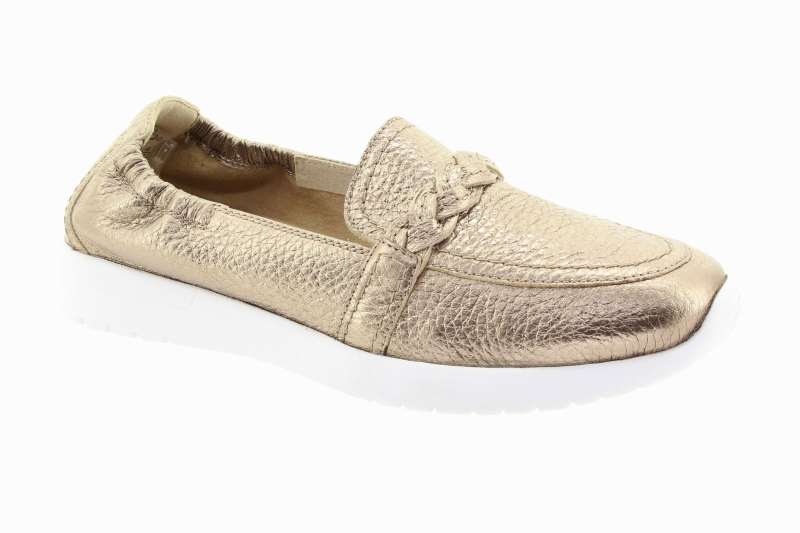 CAPRICE Dámské metalické kožené mokasíny