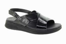 CAPRICE Dámské černé kožené sandály