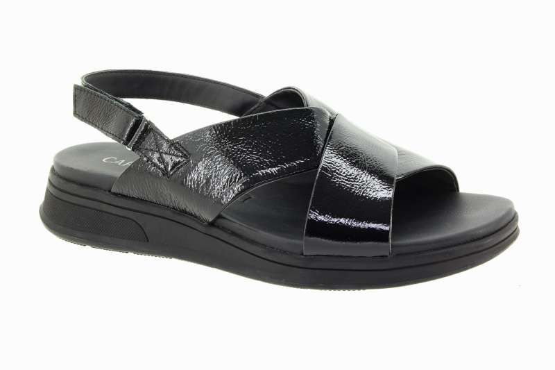 CAPRICE Dámské černé kožené sandály