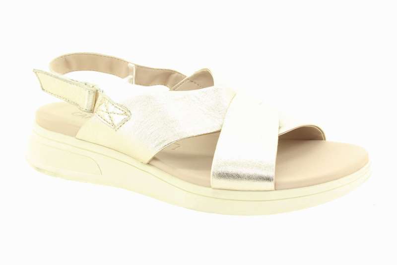 CAPRICE Dámské zlaté kožené sandály