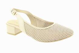 CAPRICE Dámské krémové kožené lodičky