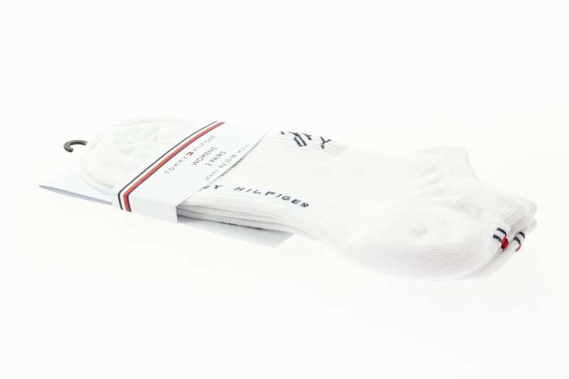 TOMMY HILFIGER Dámské bílé ponožky 2p.