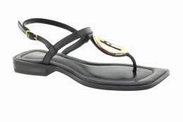 GIOSEPPO Dámské černé kožené sandály