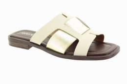 GRYXX Dámské béžové kožené pantofle