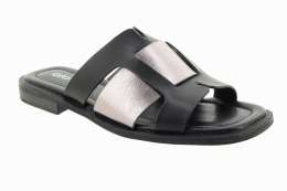 GRYXX Dámské černé kožené pantofle