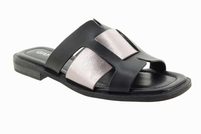 GRYXX Dámské černé kožené pantofle