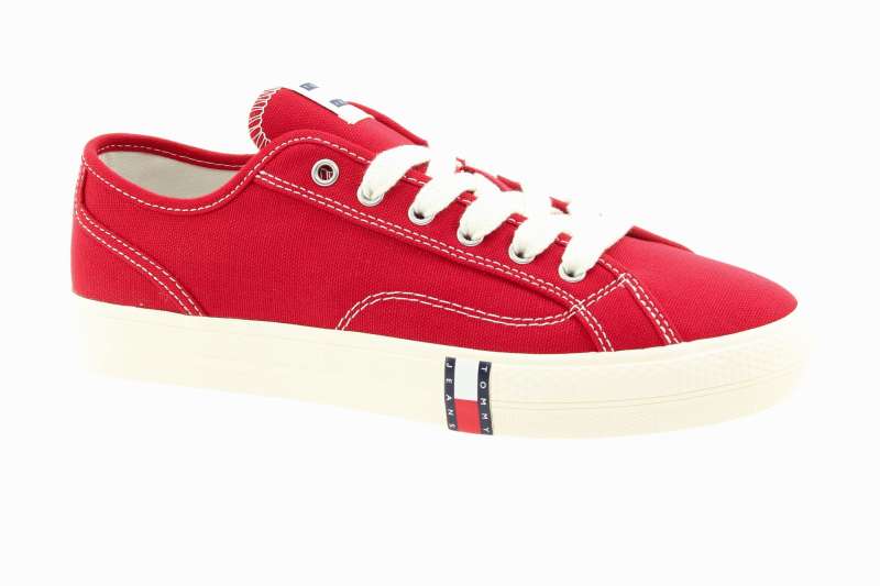 TOMMY HILFIGER Dámské červené textilní tenisky