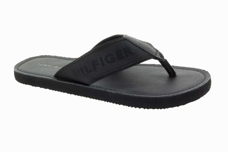 TOMMY HILFIGER Pánské černé žabky