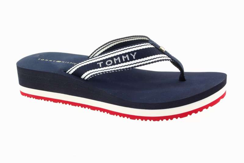 TOMMY HILFIGER Dámské modré žabky na klínu