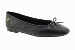TOMMY HILFIGER Dámské černé kožené balerínky