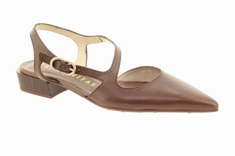 HISPANITAS Dámské hnědé kožené lodičky