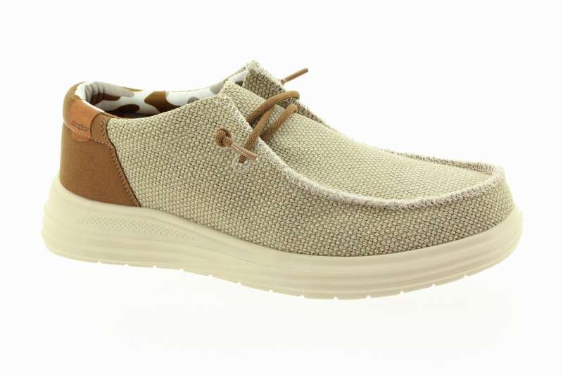 J'HAYBER Pánské béžové textilní mokasíny