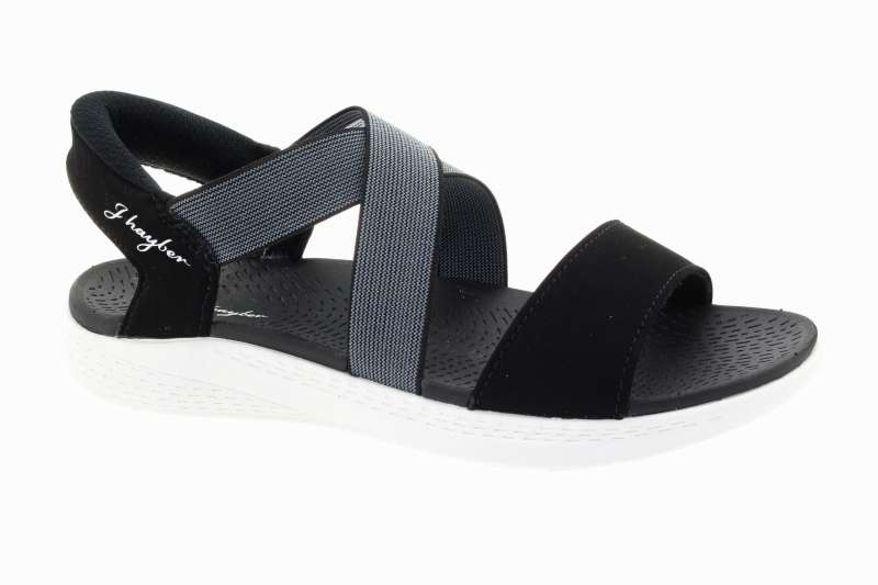 J'HAYBER Dámské černé textilní sandály