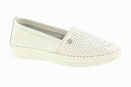 LOOKE Dámské kožené bílé slip on