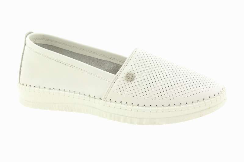 LOOKE Dámské kožené bílé slip on